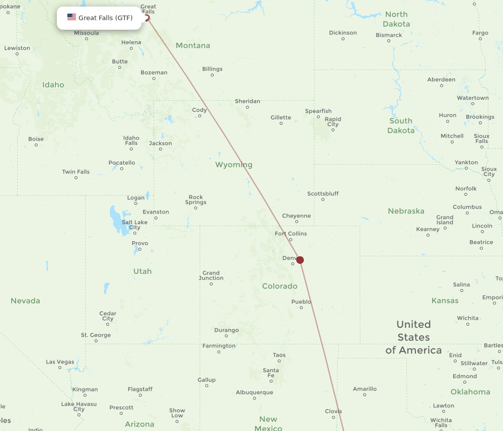 GTF-MAF flight routes