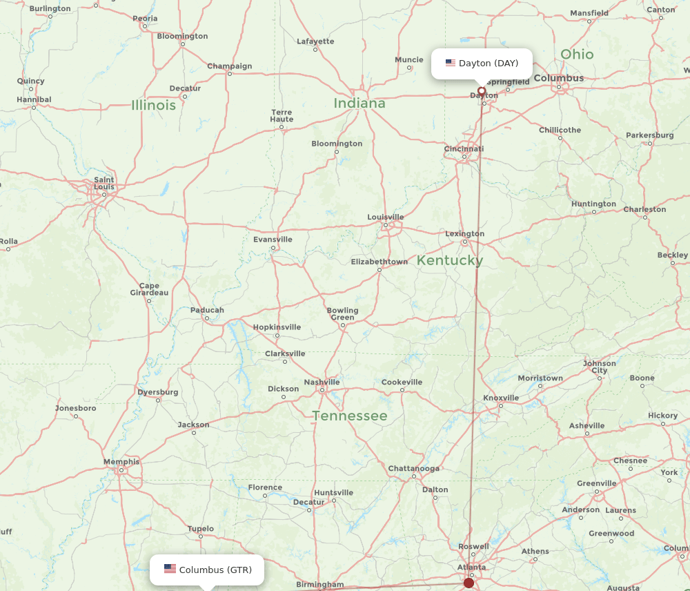 GTR-DAY flight routes