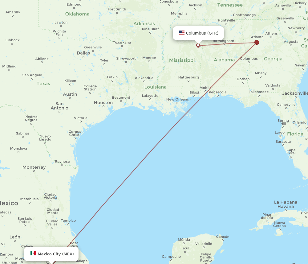 GTR-MEX flight routes