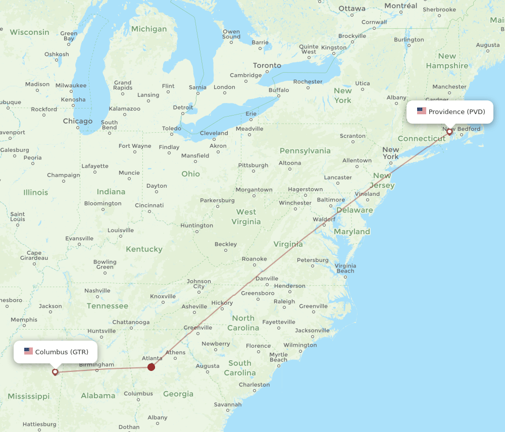 GTR-PVD flight routes