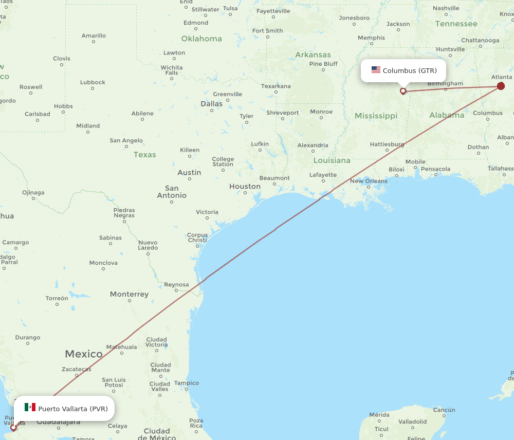 GTR-PVR flight routes