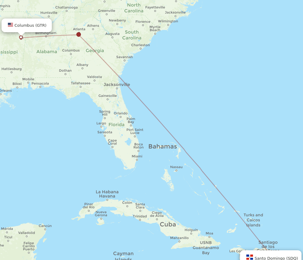 GTR-SDQ flight routes