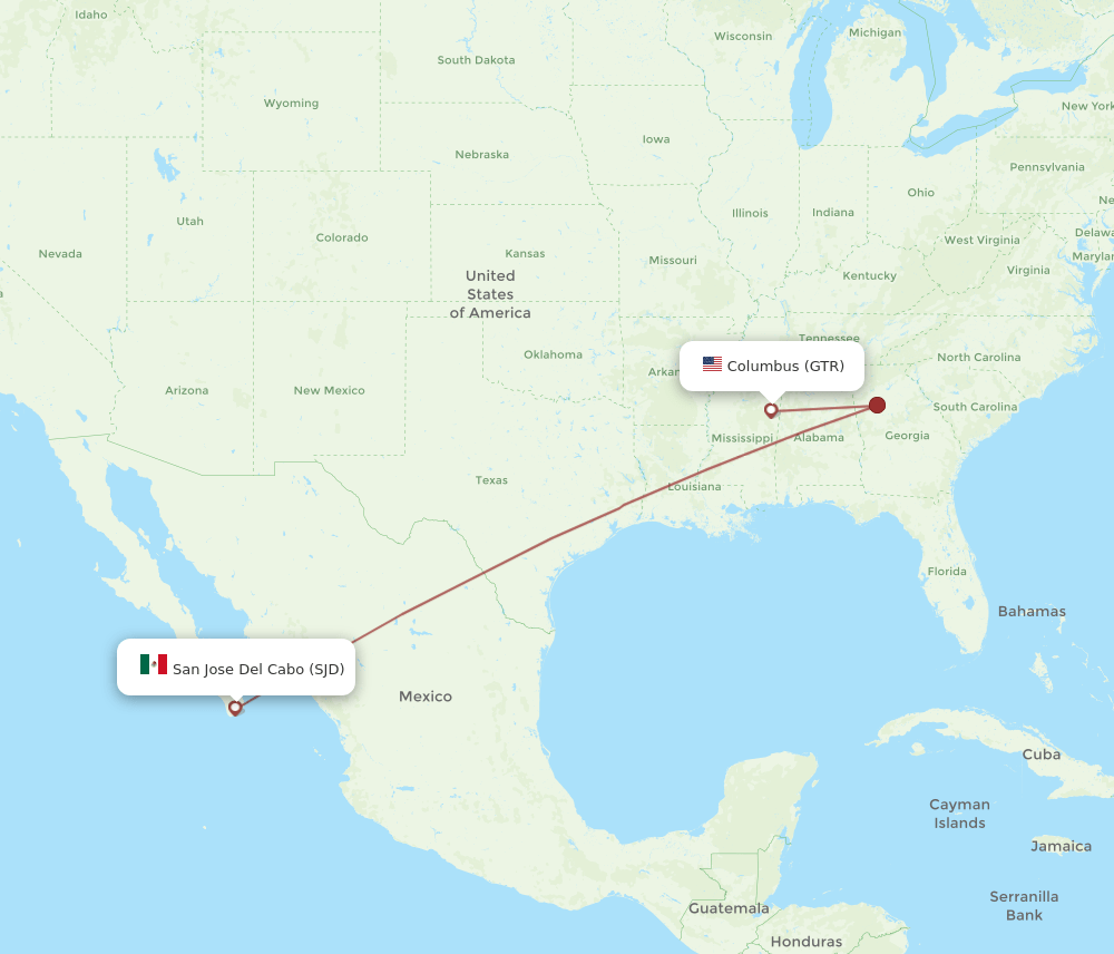 GTR-SJD flight routes