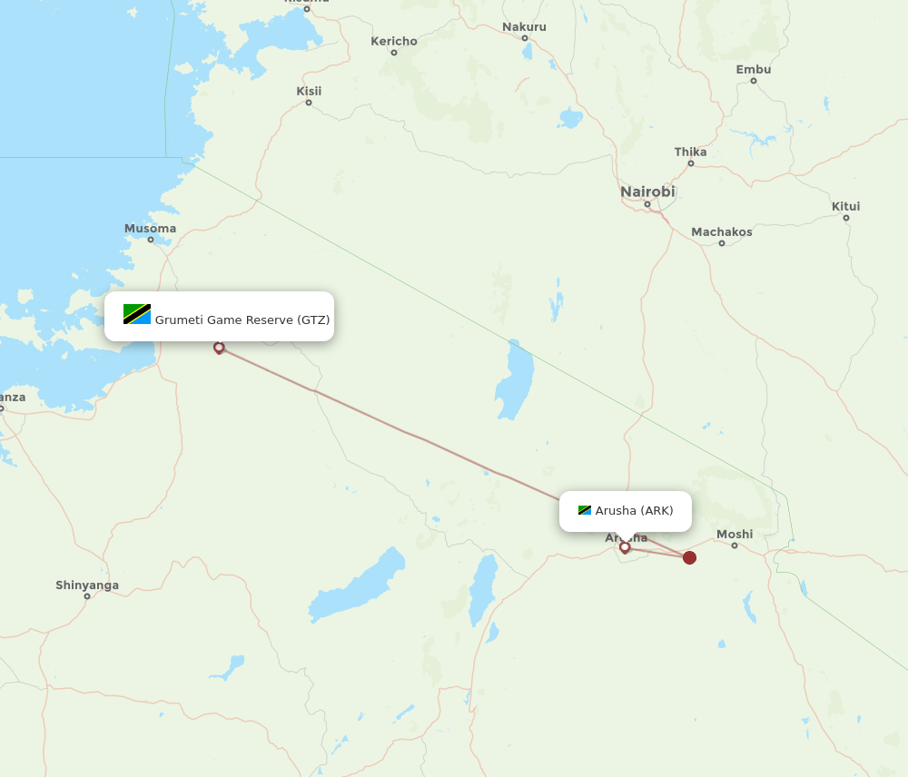 GTZ to ARK flights and routes map