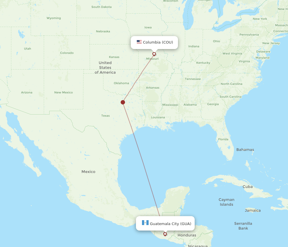 GUA-COU flight routes