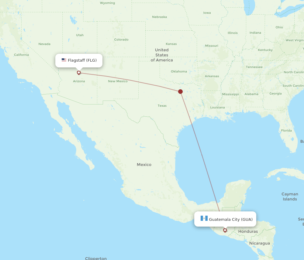GUA-FLG flight routes