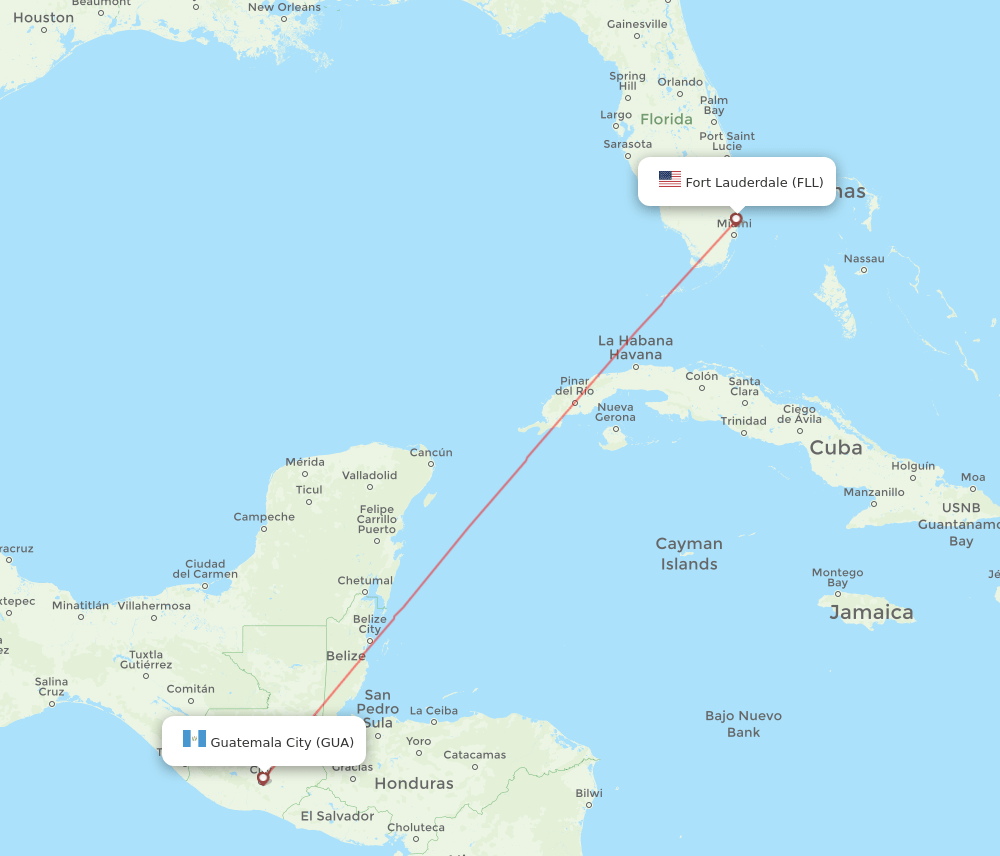 GUA-FLL flight routes