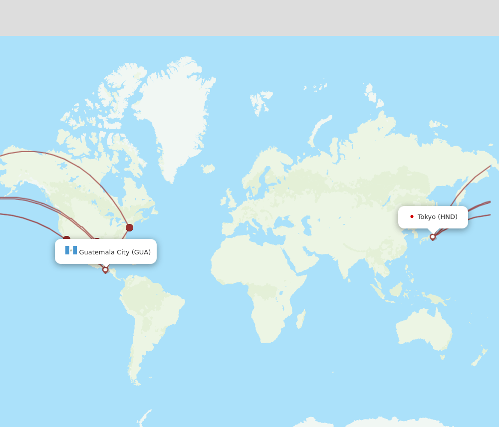 GUA-HND flight routes