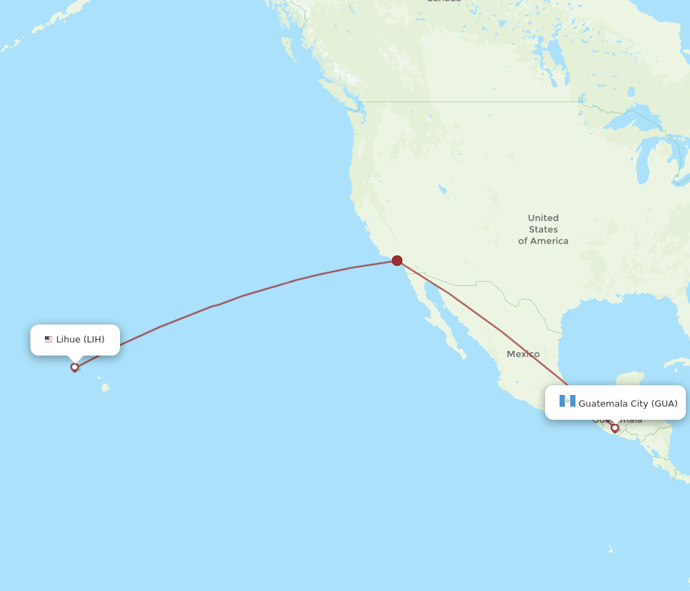 GUA-LIH flight routes
