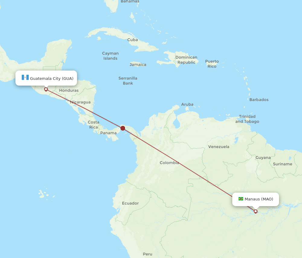 GUA-MAO flight routes