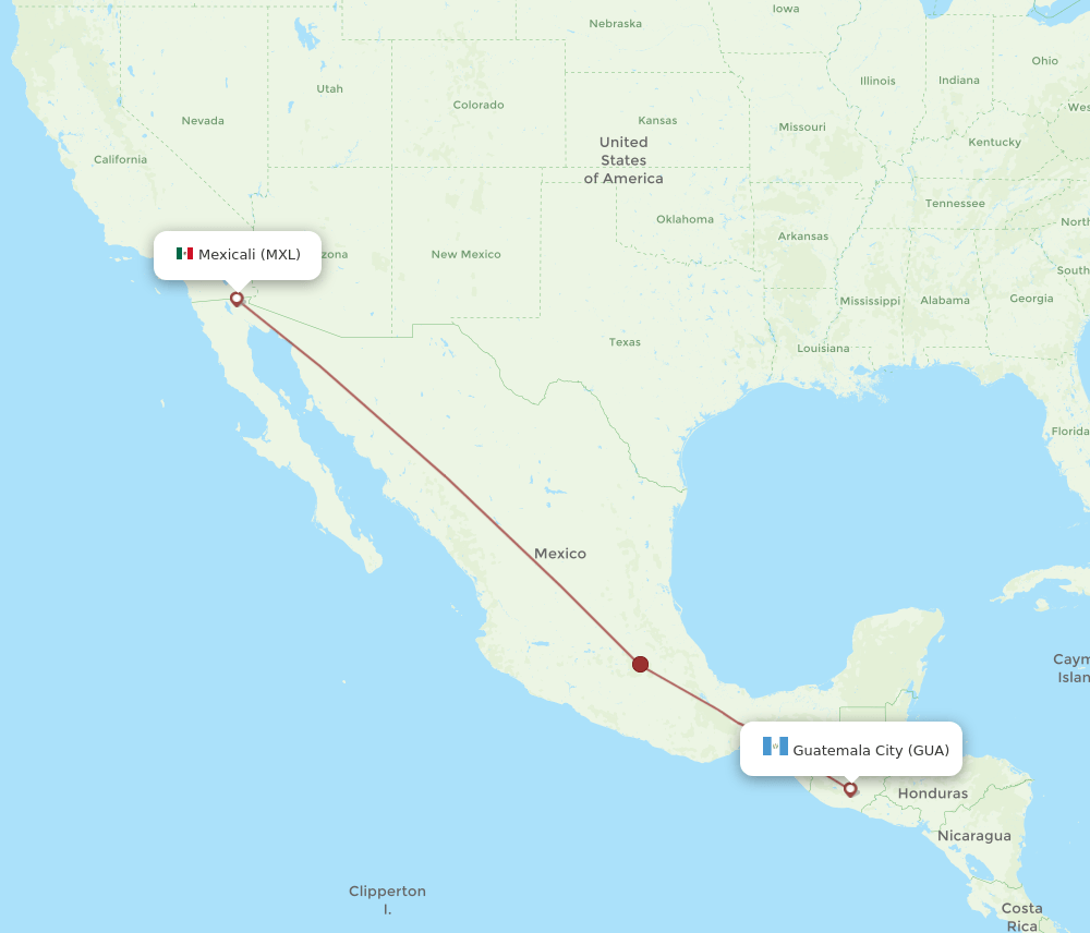GUA-MXL flight routes