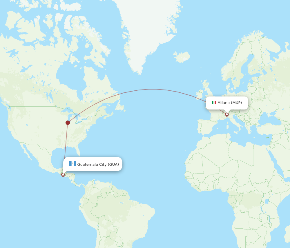 GUA-MXP flight routes