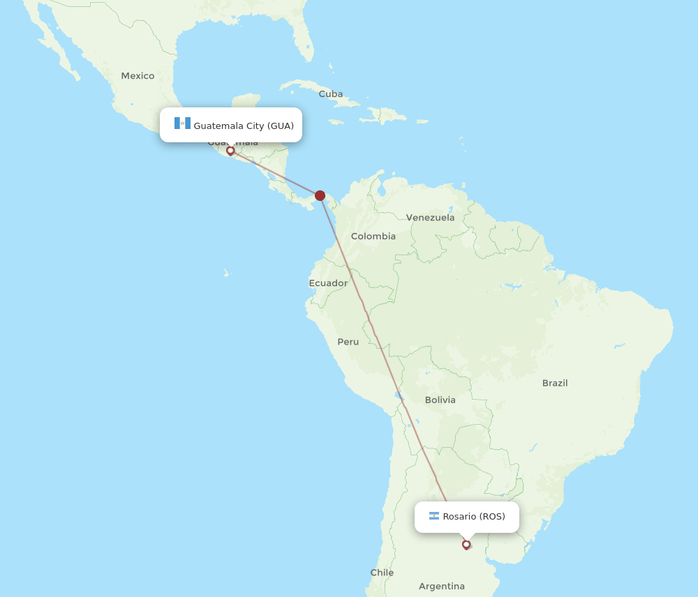 GUA-ROS flight routes