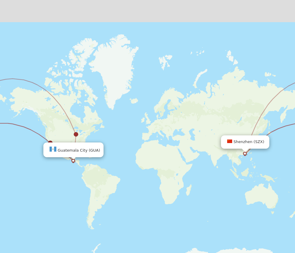 GUA-SZX flight routes
