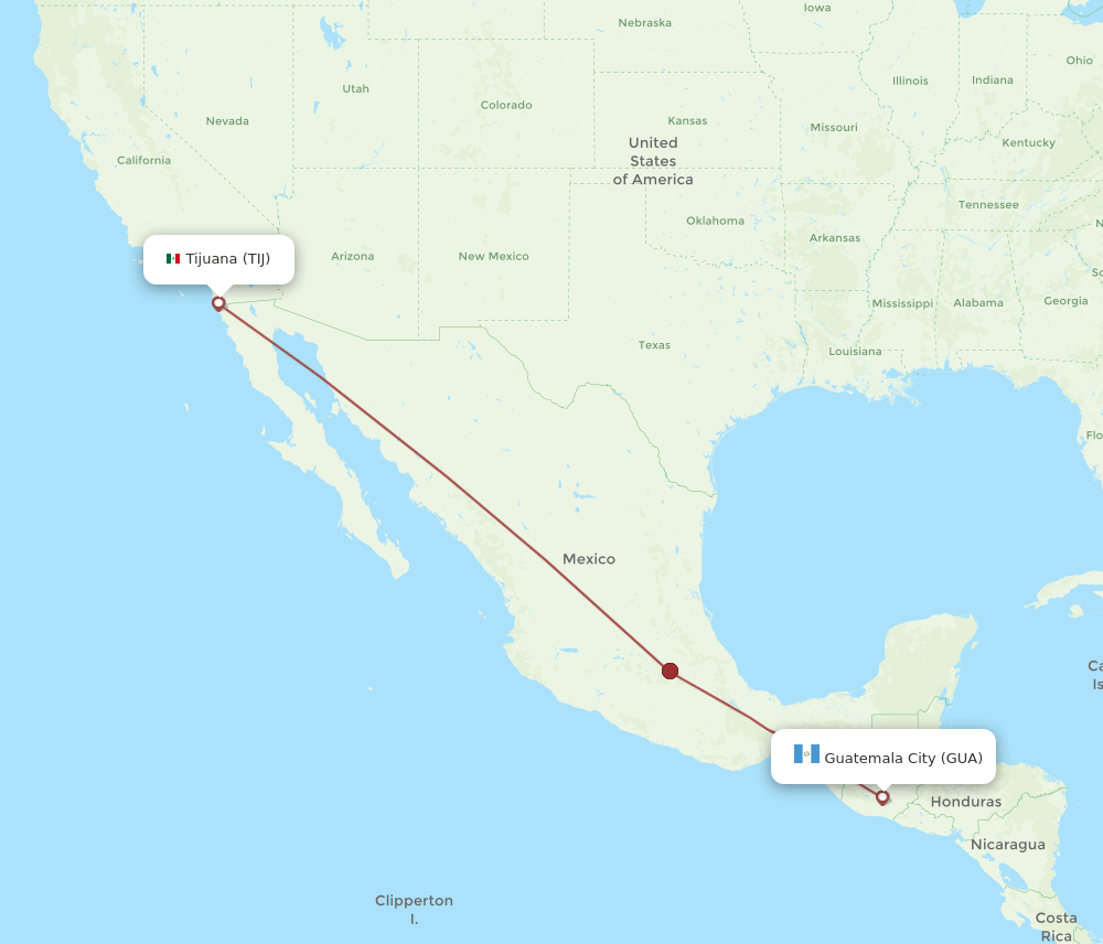 GUA-TIJ flight routes
