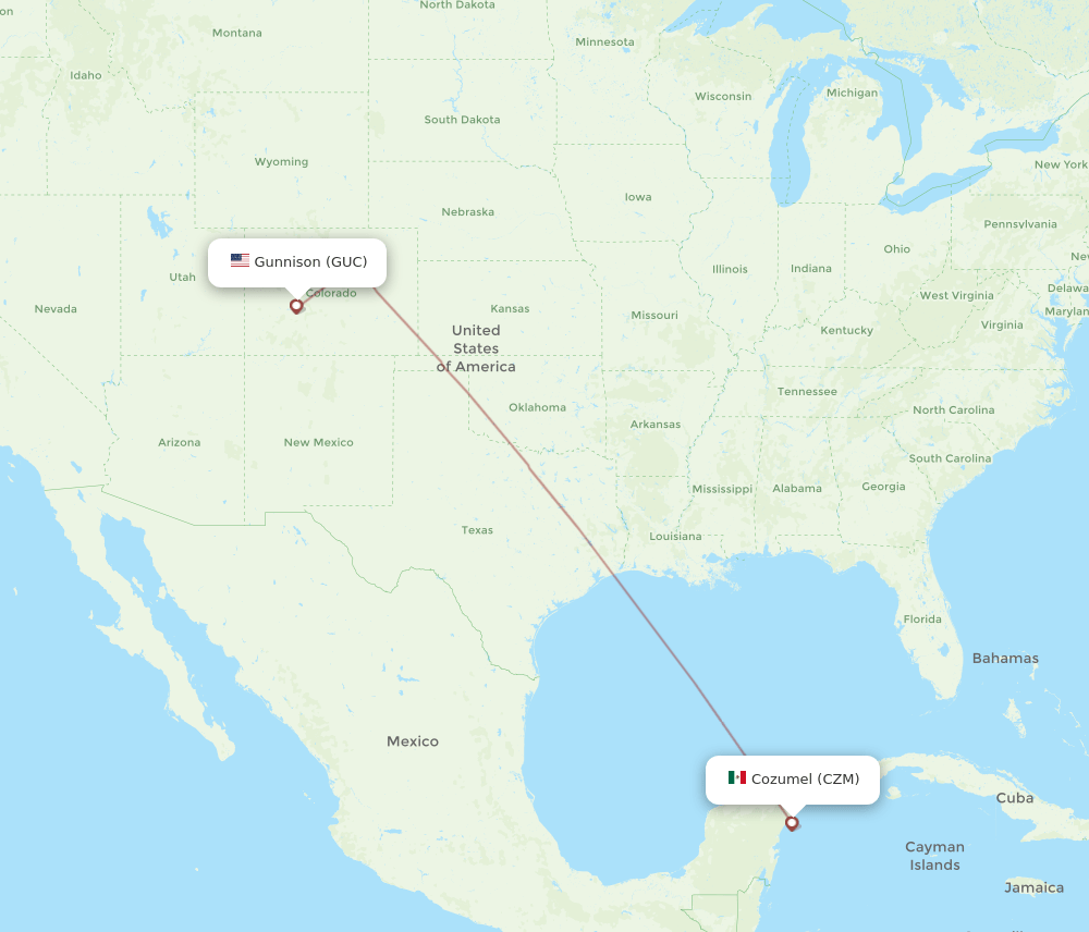 GUC-CZM flight routes