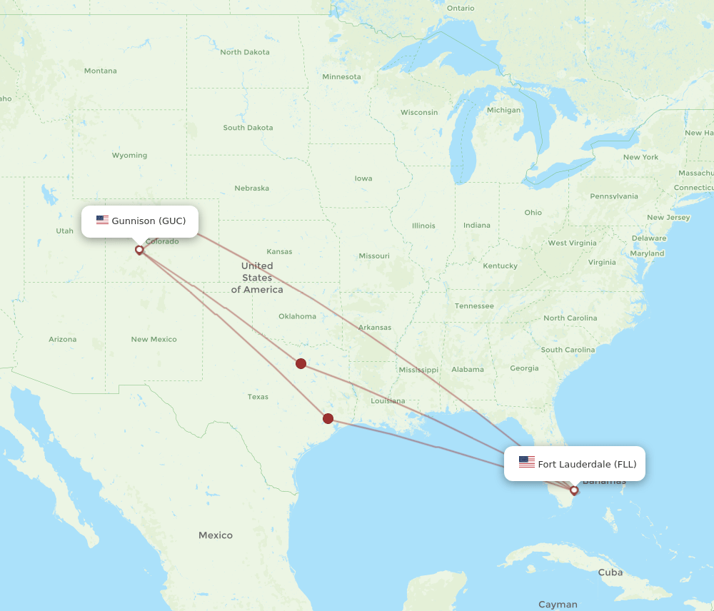 GUC-FLL flight routes
