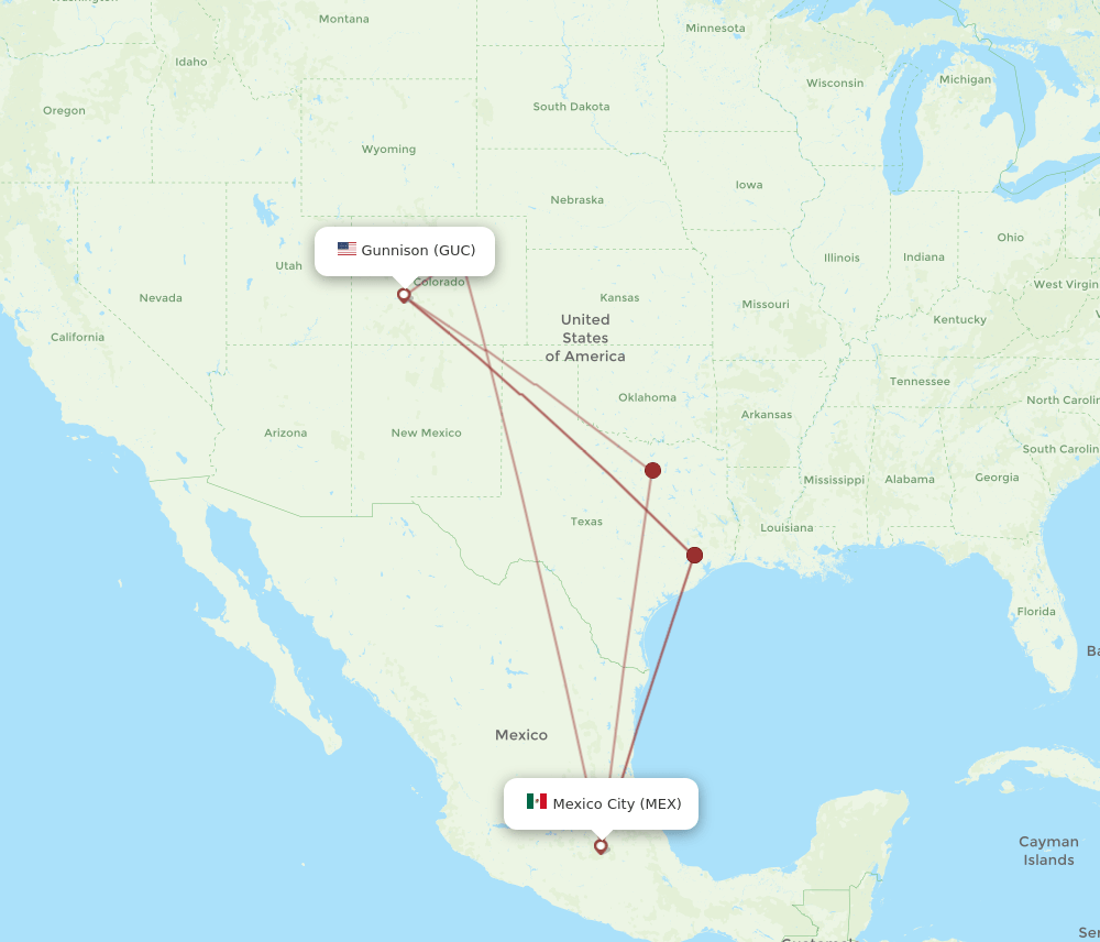 GUC-MEX flight routes
