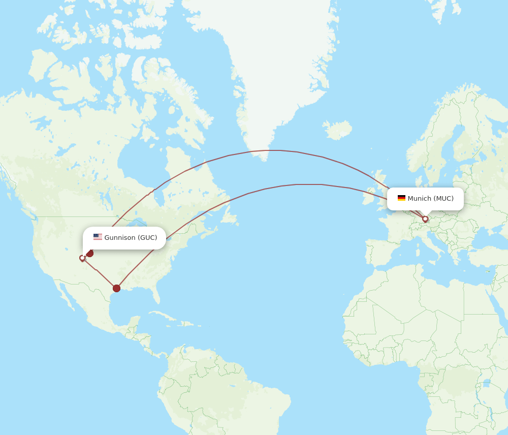 GUC-MUC flight routes