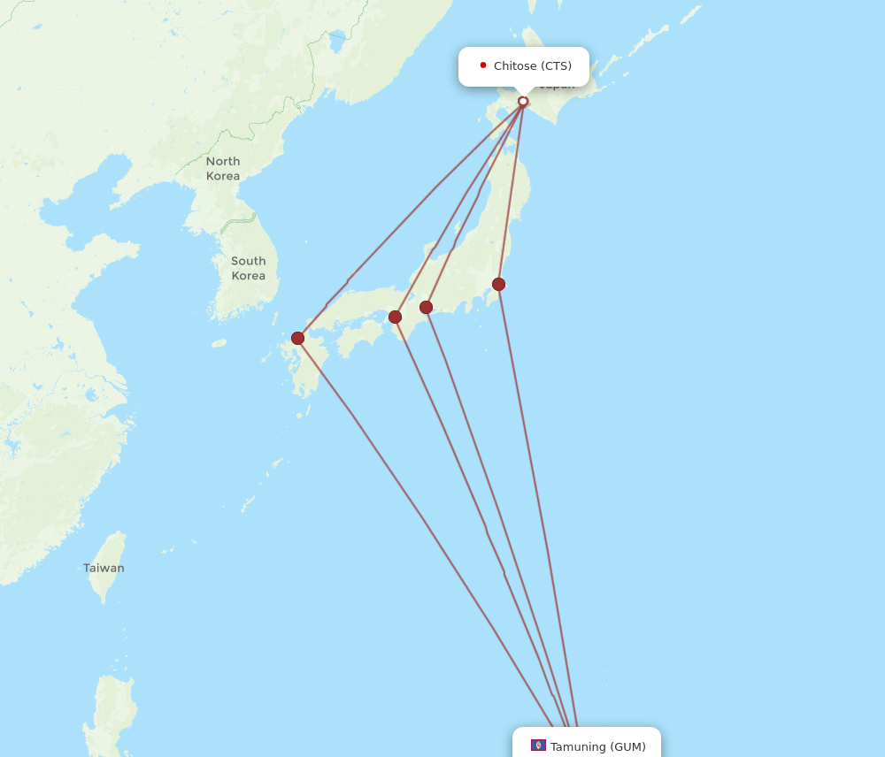 GUM-CTS flight routes