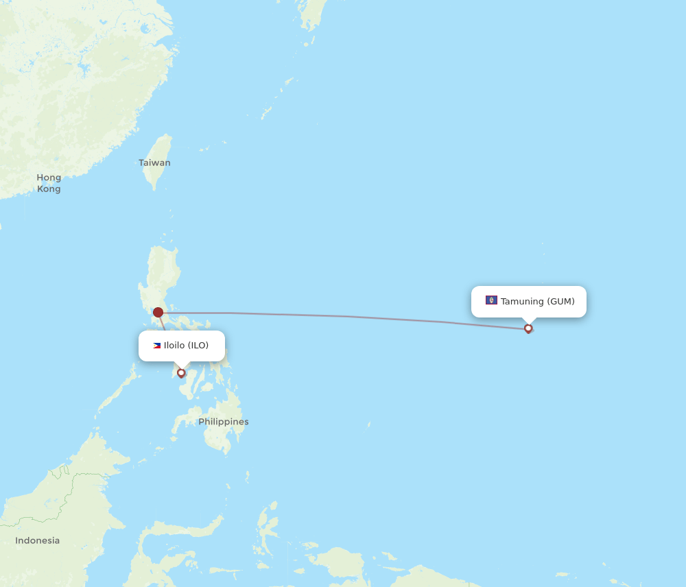 GUM-ILO flight routes