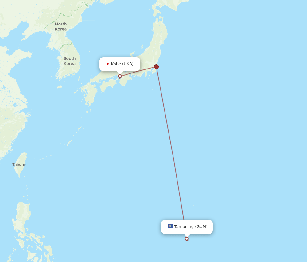 GUM-UKB flight routes