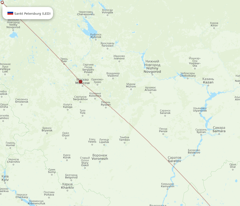 GUW-LED flight routes