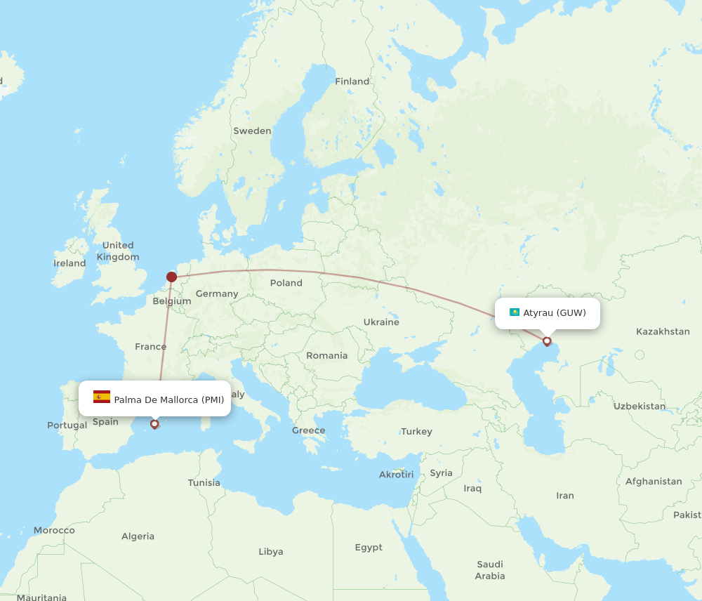 GUW-PMI flight routes