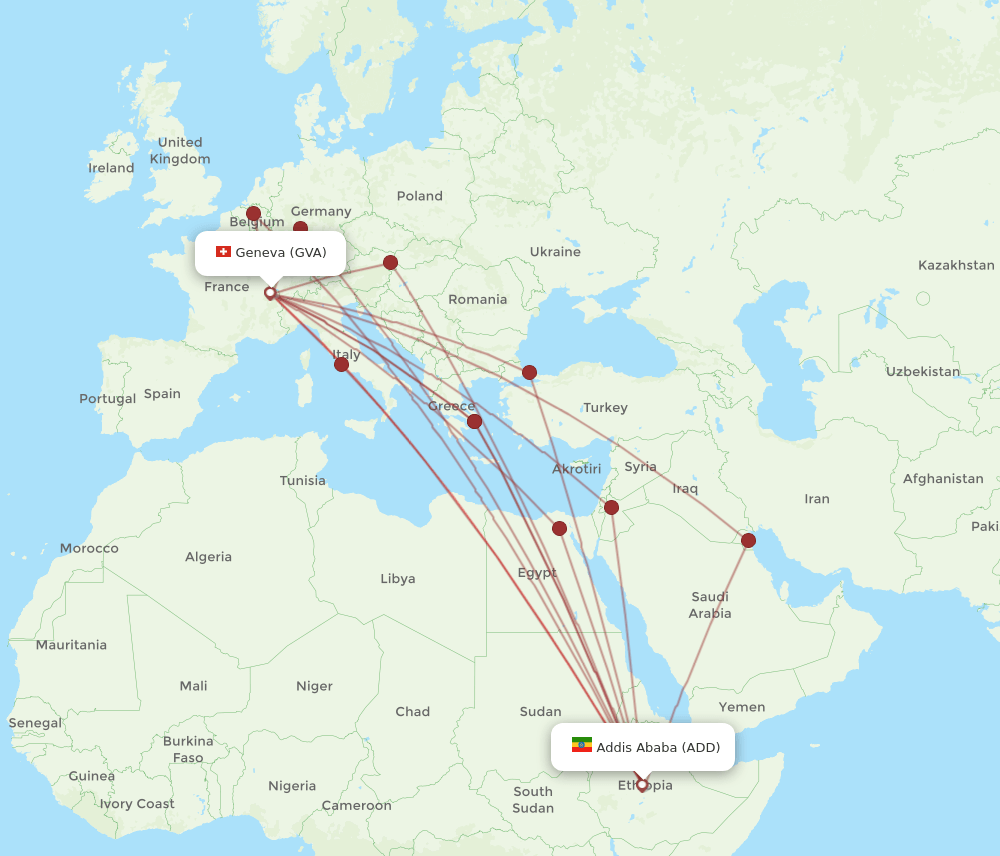 GVA-ADD flight routes