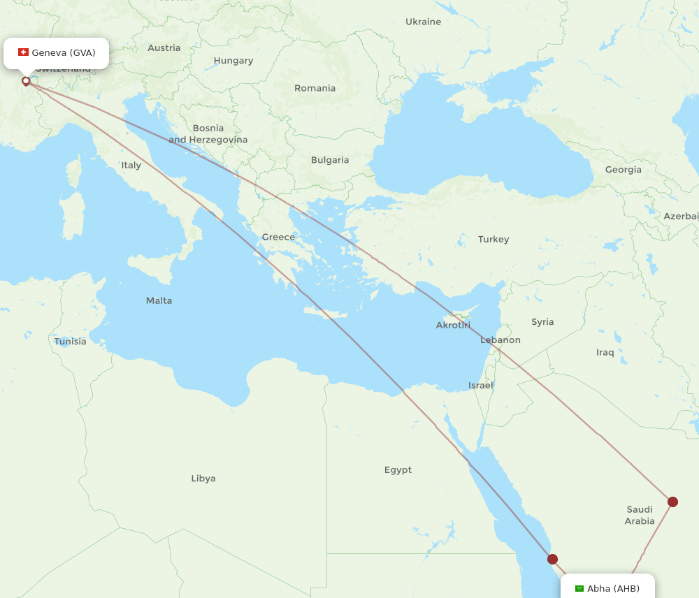 GVA-AHB flight routes