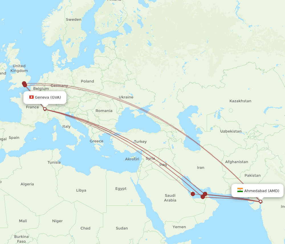 GVA-AMD flight routes