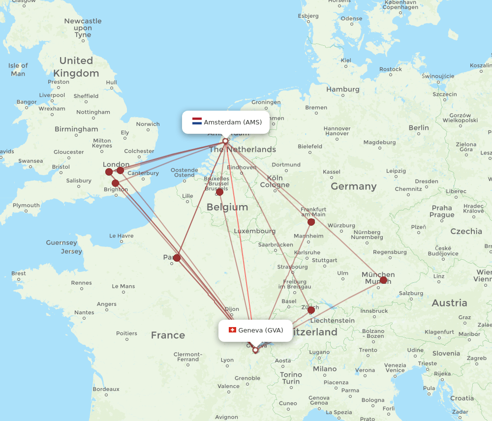 GVA-AMS flight routes