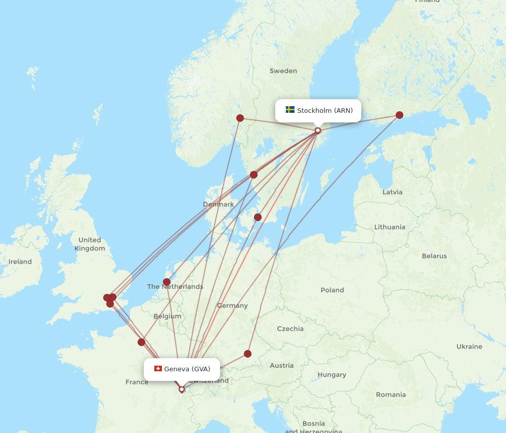 GVA-ARN flight routes