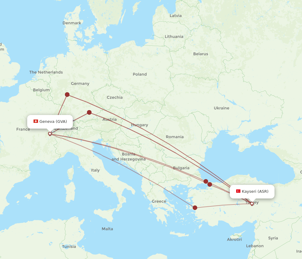 GVA-ASR flight routes