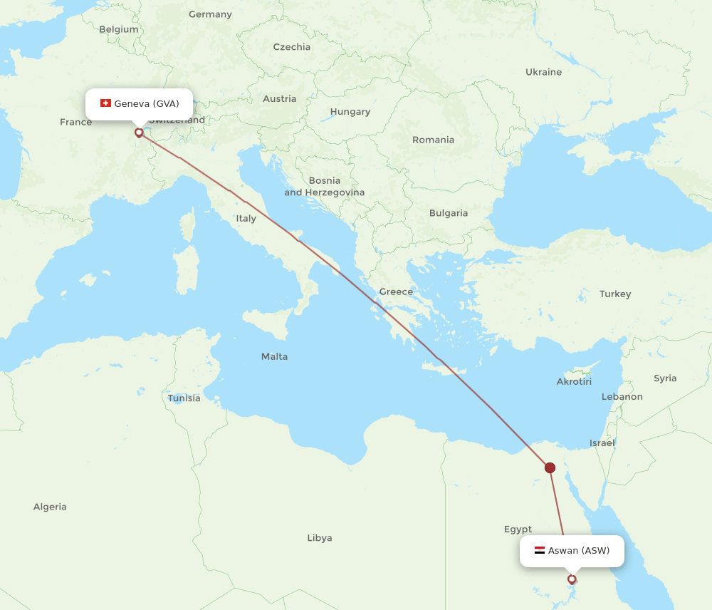 GVA-ASW flight routes