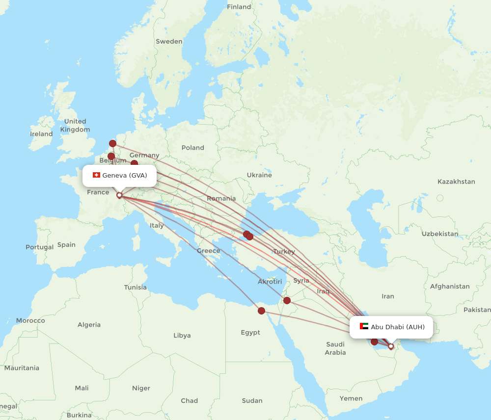 GVA-AUH flight routes
