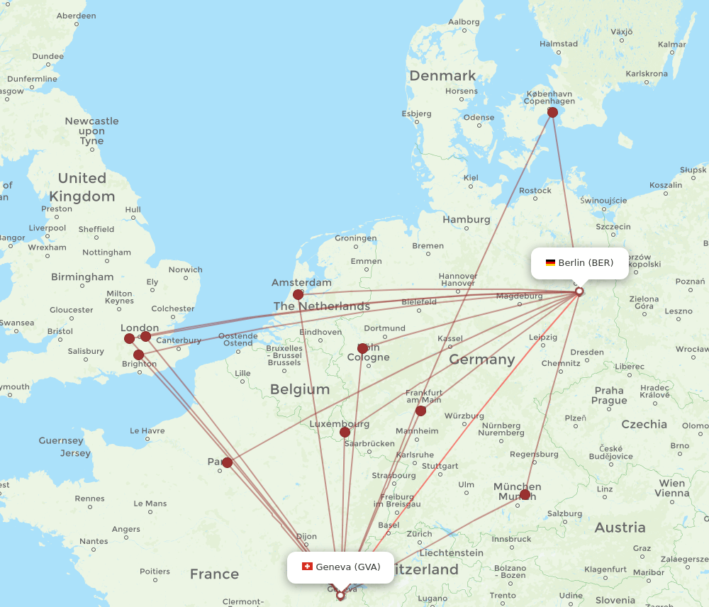 GVA-BER flight routes