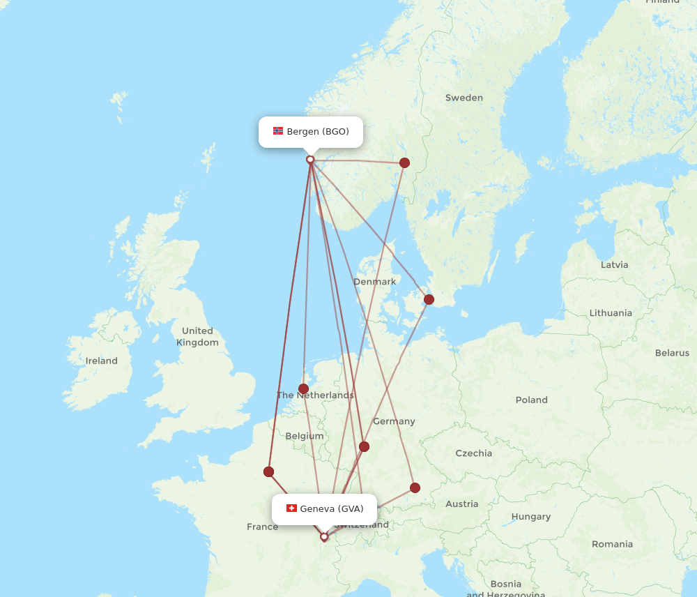 GVA-BGO flight routes