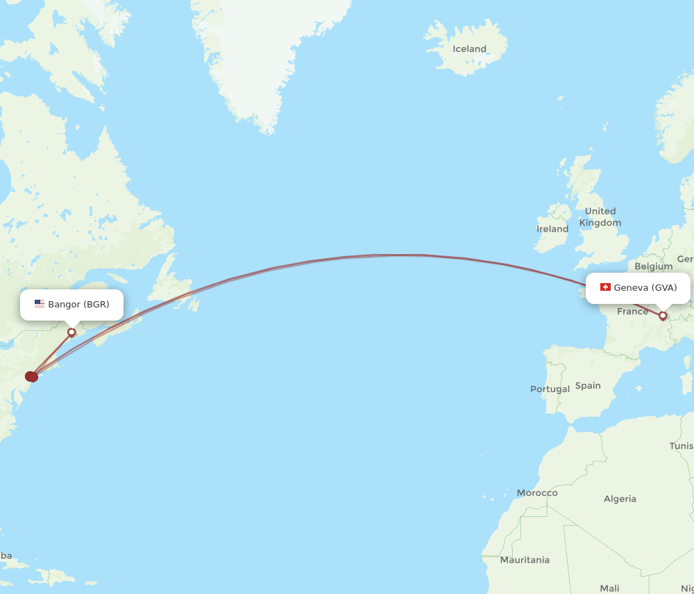 GVA-BGR flight routes