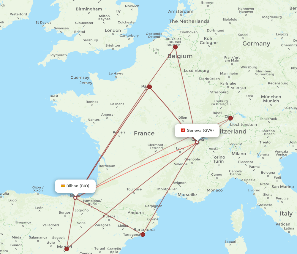GVA-BIO flight routes