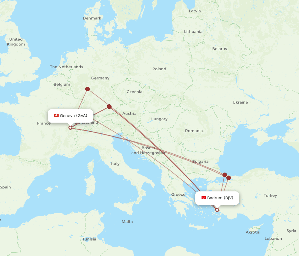 GVA-BJV flight routes