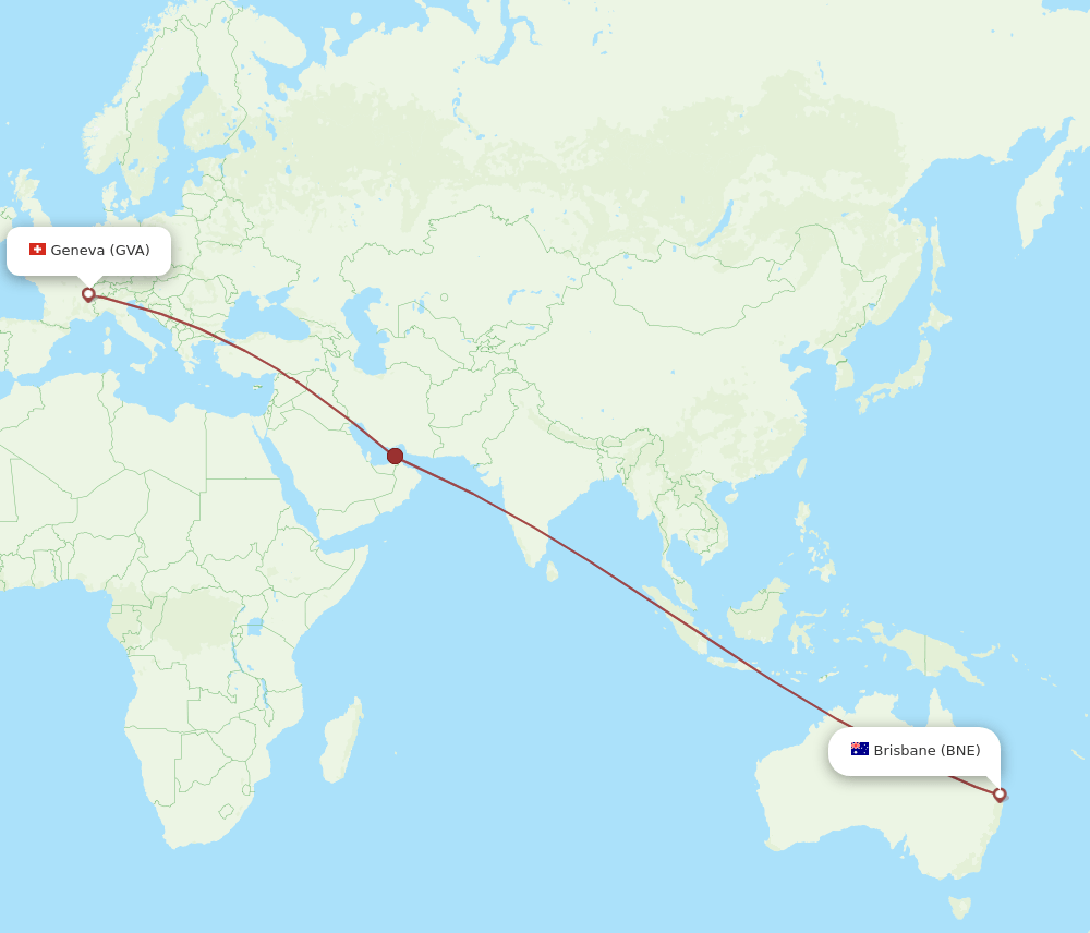GVA-BNE flight routes