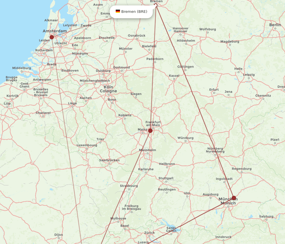 GVA-BRE flight routes