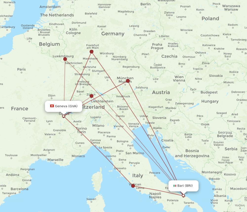 GVA-BRI flight routes