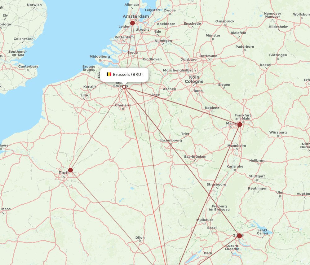 GVA-BRU flight routes