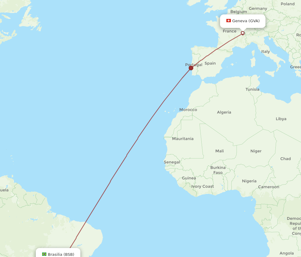 GVA-BSB flight routes