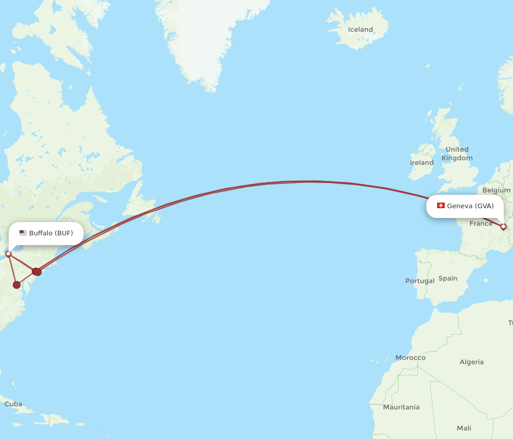 GVA-BUF flight routes