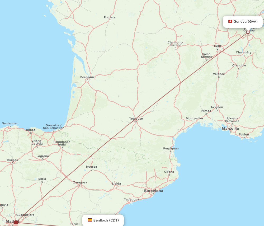 GVA-CDT flight routes
