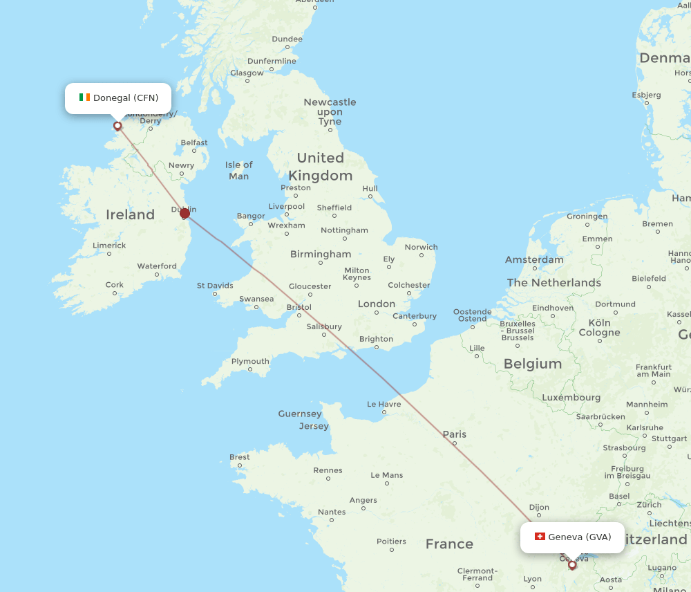 GVA-CFN flight routes