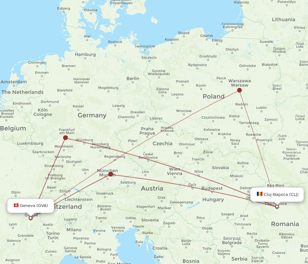 GVA-CLJ flight routes